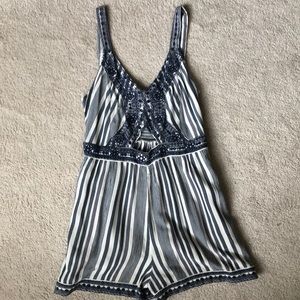 NEW American Eagle Blue Striped Romper